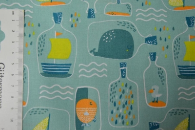 Baumwolle | BOTTLE POST Flasche Wal | dunkelmint